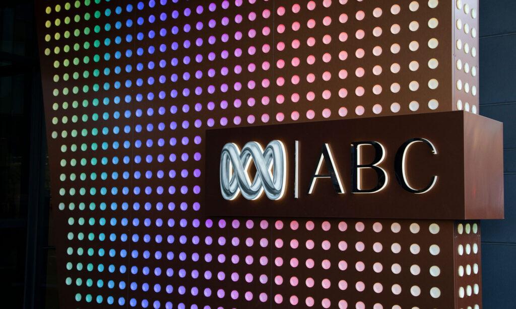 A colourful ABC Australian Broadcast Commission logo in Melbourne.
